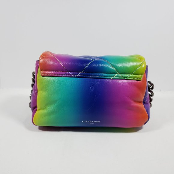Kurt Geiger Kensington Quilted Leather Shoulder Bag - Rainbow - Picture 3 of 10